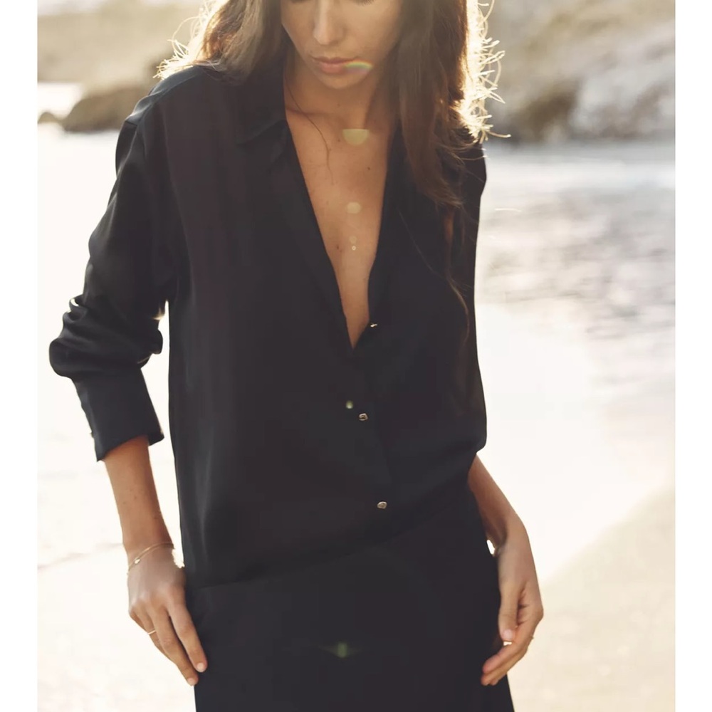 Zara Satin Effect Basic Shirt